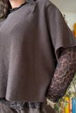 Tiby Funnel Neck Layering Top Leopard Chocolate